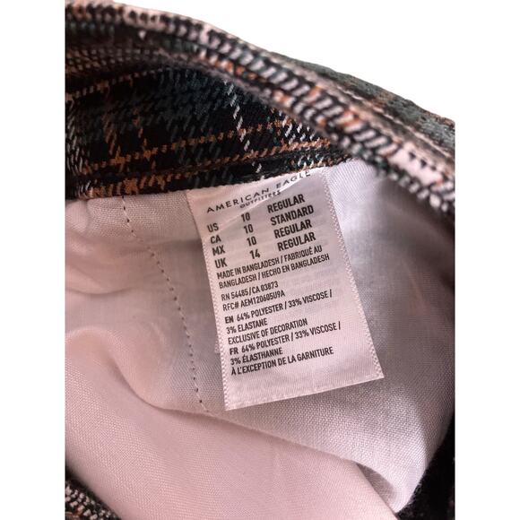 American Eagle Super Hi-Rise Skinny Trouser Women’s Size 10 Multi Plaid Stretch - Picture 6 of 7